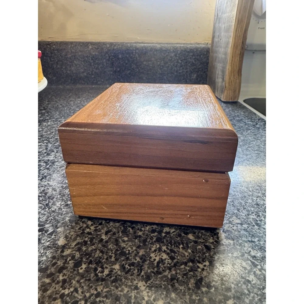 Vintage Wood Recipe Box File Box With Dividers